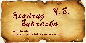 Miodrag Bubreško vizit kartica